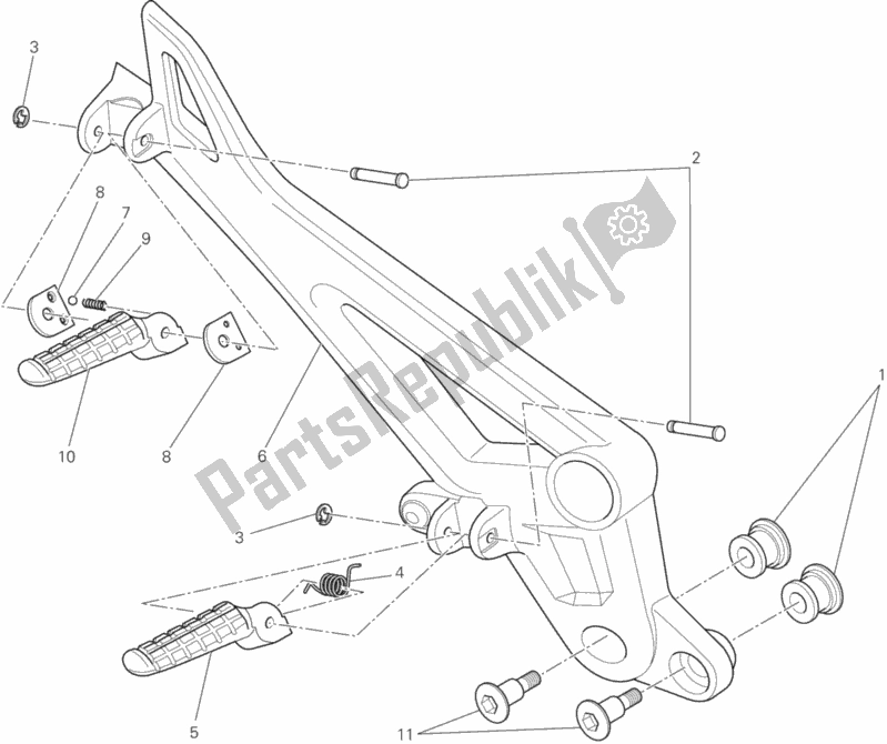 Alle onderdelen voor de Voetsteunen, Juist van de Ducati Monster 795 ABS 2013